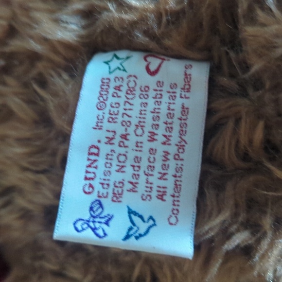 Gund Millenium Large Brown Teddy Bear with Red Heart Hoodie Sweater Y2K - Picture 5 of 8